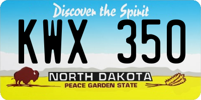 ND license plate KWX350
