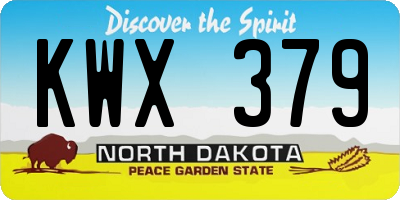 ND license plate KWX379