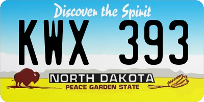 ND license plate KWX393