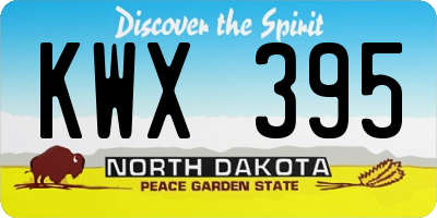 ND license plate KWX395