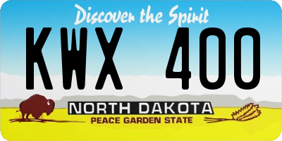 ND license plate KWX400