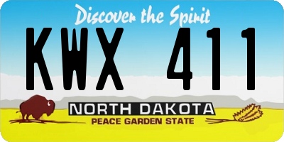 ND license plate KWX411