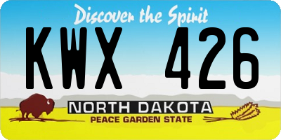 ND license plate KWX426
