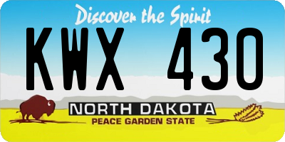 ND license plate KWX430