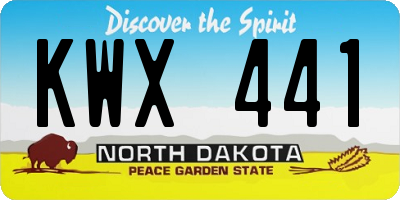 ND license plate KWX441