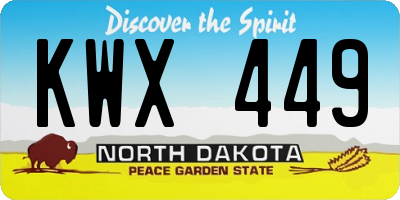 ND license plate KWX449