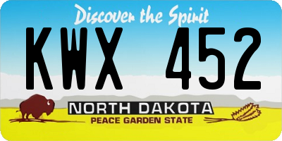 ND license plate KWX452