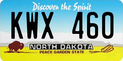 ND license plate KWX460