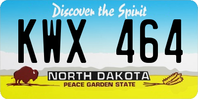 ND license plate KWX464