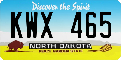 ND license plate KWX465