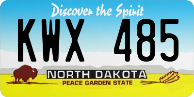 ND license plate KWX485