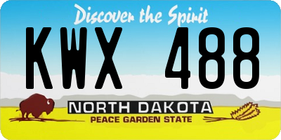 ND license plate KWX488