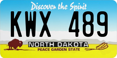 ND license plate KWX489