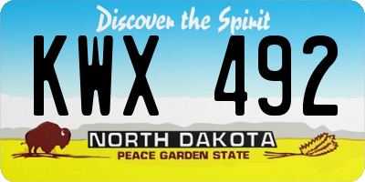 ND license plate KWX492