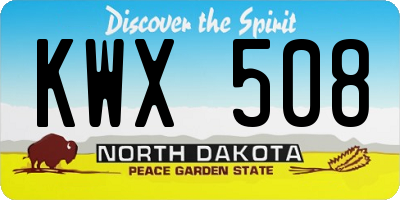 ND license plate KWX508