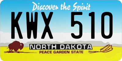 ND license plate KWX510