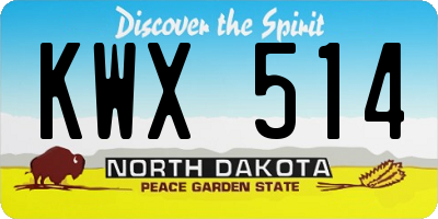 ND license plate KWX514