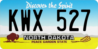 ND license plate KWX527