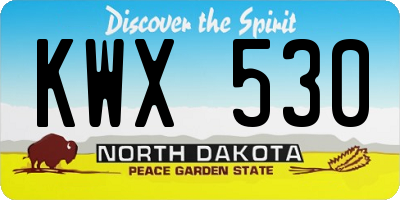 ND license plate KWX530