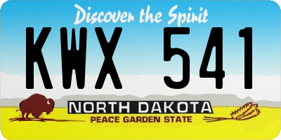 ND license plate KWX541