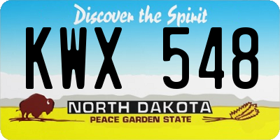 ND license plate KWX548