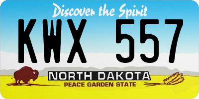 ND license plate KWX557
