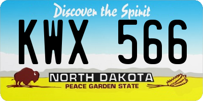 ND license plate KWX566