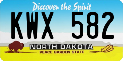 ND license plate KWX582