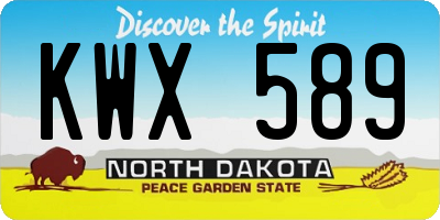ND license plate KWX589