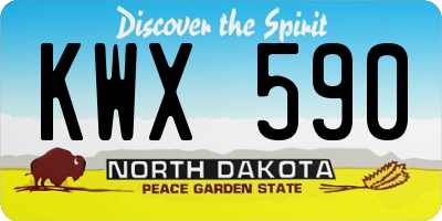 ND license plate KWX590