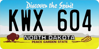 ND license plate KWX604