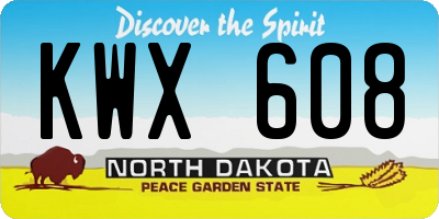 ND license plate KWX608