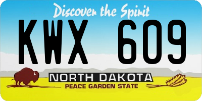 ND license plate KWX609