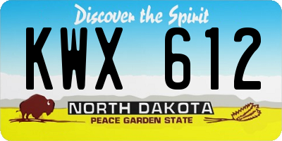 ND license plate KWX612