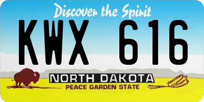 ND license plate KWX616