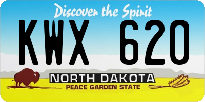 ND license plate KWX620