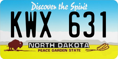 ND license plate KWX631
