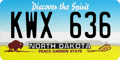 ND license plate KWX636