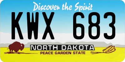 ND license plate KWX683