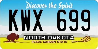 ND license plate KWX699
