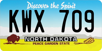 ND license plate KWX709