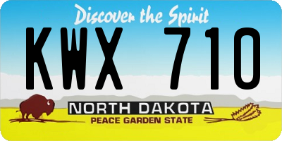 ND license plate KWX710