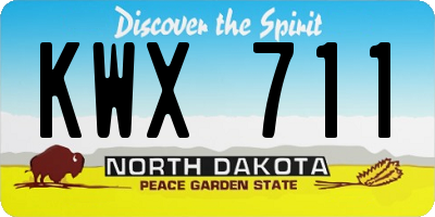 ND license plate KWX711