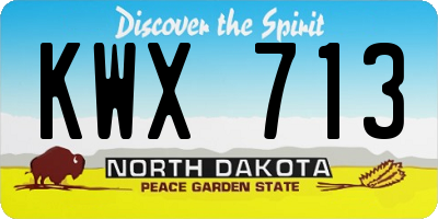 ND license plate KWX713