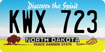 ND license plate KWX723