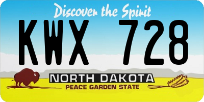 ND license plate KWX728