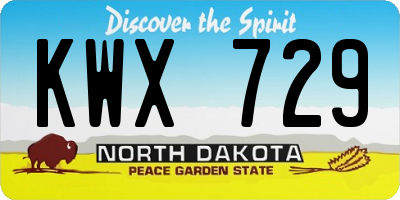 ND license plate KWX729