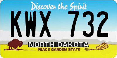 ND license plate KWX732