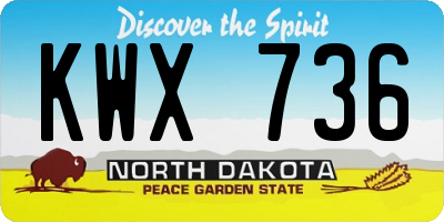 ND license plate KWX736