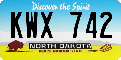ND license plate KWX742